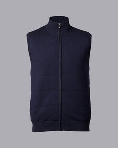 Merino Funnel Neck Gilet - Navy