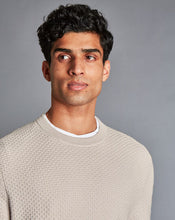 Load image into Gallery viewer, Cotton Merino Textured Crew Neck Sweater - Chalk
