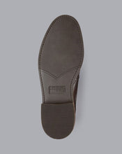 Load image into Gallery viewer, Rubber Sole Leather Derby Brogue Shoes - Dark Chocolate
