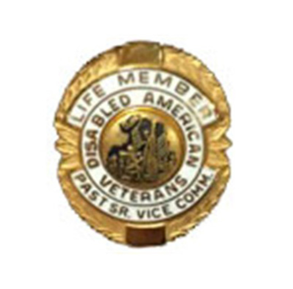 White Past Sr. Vice Commander Life Member Officer Lapel Pin