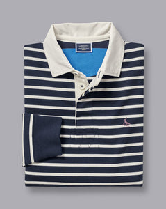 Striped Rugby Shirt - Navy & White