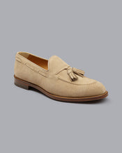 Load image into Gallery viewer, Suede Tassel Loafers - Taupe
