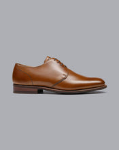 Load image into Gallery viewer, Rubber Sole Leather Derby Shoes - Dark Tan
