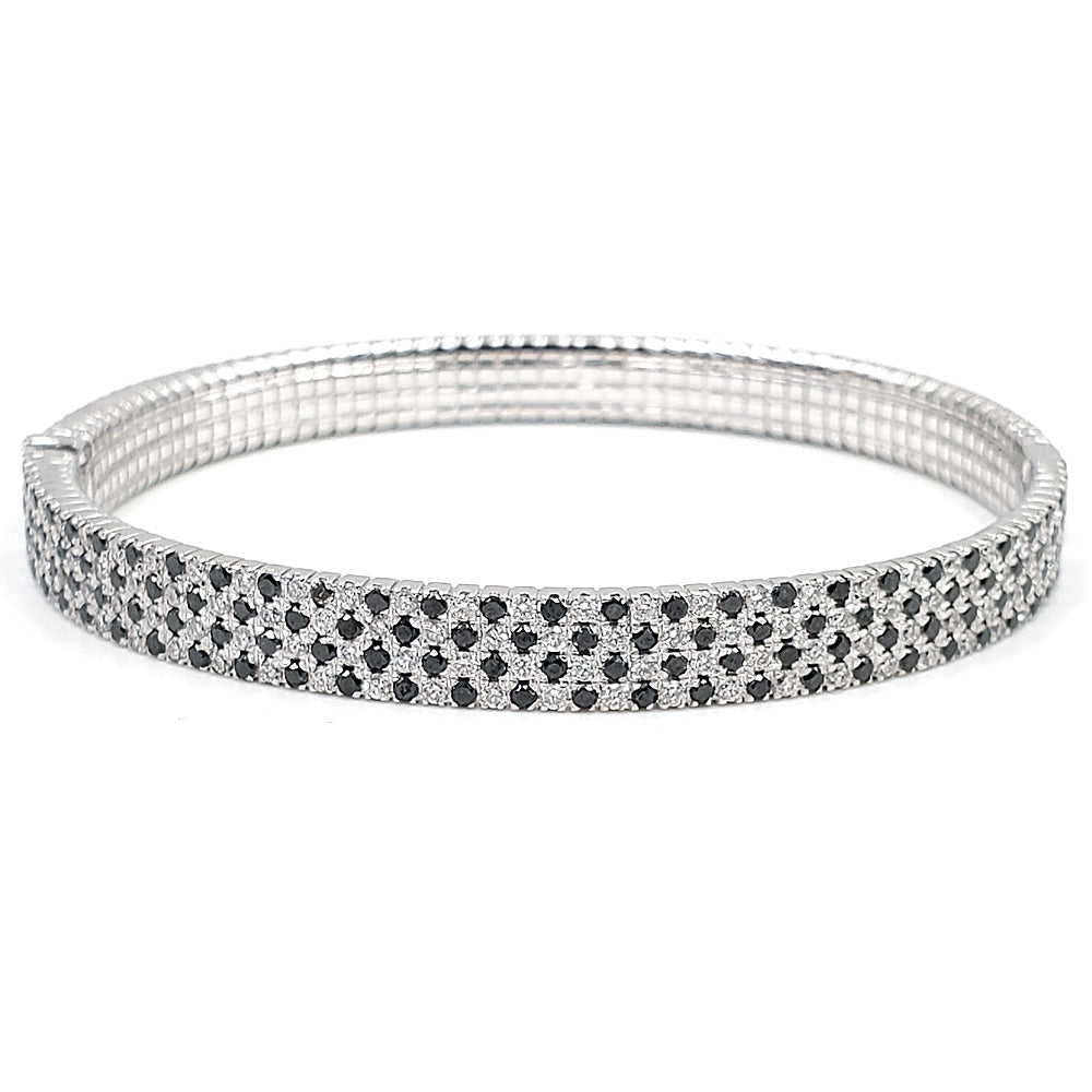 Sandra Biachi 18K White Gold with Black Diamond Bracelet.