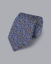 Load image into Gallery viewer, Silk English Luxury Design Tie - Indigo Blue &amp; Light Blue
