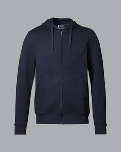 Jersey Hooded Zip Through Sweater - Navy