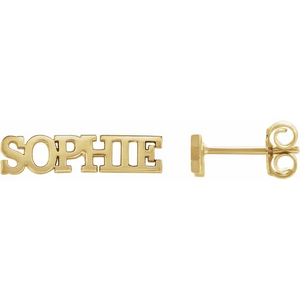14k Nameplate Earrings