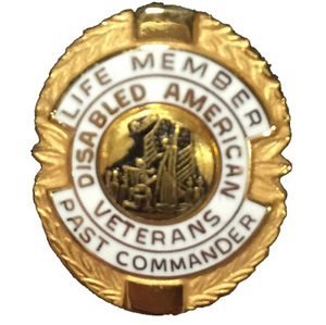 White Past Commander Life Member Officer Lapel Pin