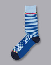 Load image into Gallery viewer, Fine Stripe Socks - Light Blue
