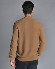 Load image into Gallery viewer, Cotton Merino Textured Crew Neck Sweater - Camel
