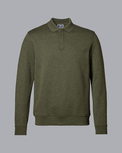 Long Sleeve Polo Sweatshirt - Olive