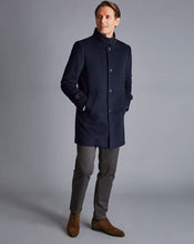 Load image into Gallery viewer, Funnel Neck Wool Overcoat - Ink Blue
