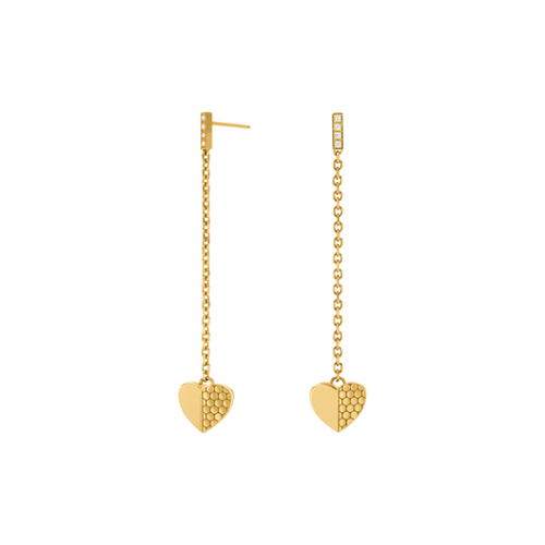 Movado Heart Charm & Diamond Drop Earrings-test33