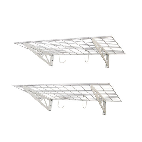 18″ x 36″ Wall Shelves (Two Pack with Hooks)