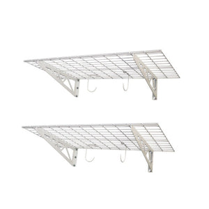 18″ x 48″ Wall Shelves (Two Pack with Hooks)