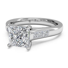 Load image into Gallery viewer, Solitaire Channel-Set Diamond Engagement Ring in 18kt White Gold (0.18 CTW) SKU: 1PCZ1193
