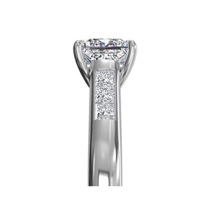 Solitaire Channel-Set Diamond Engagement Ring in 18kt White Gold (0.18 CTW) SKU: 1PCZ1193