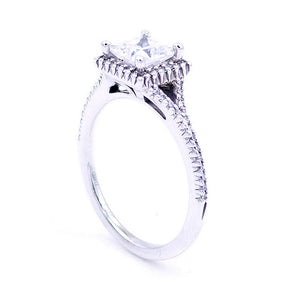 Ritani 18K White Gold French Set Halo Diamond Engagement Ring  SKU: 1PCZ3766