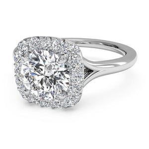 Ritani French-Set Halo Diamond Engagement Ring Style: 1RZ1322