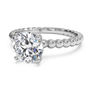 Ritani Solitaire Diamond Beaded Engagement Ring with Surprise Diamonds Style: 1RZ1325