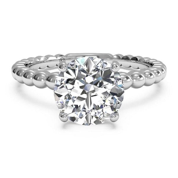 Ritani Solitaire Diamond Beaded Engagement Ring with Surprise Diamonds Style: 1RZ1325