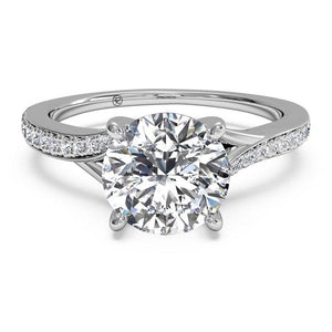 Ritani Modern Bypass Micropave Diamond Band Engagement Ring Style: 1RZ2490