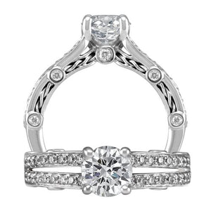 Ritani 18K White Gold Diamond Engagement Ring Style: 1RZ2808