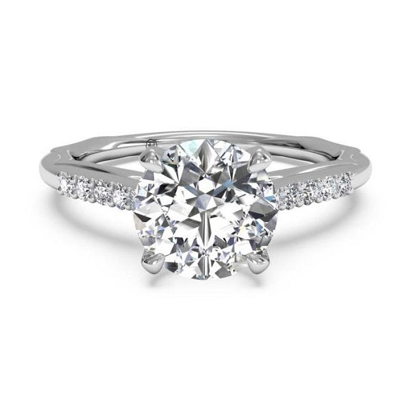 Ritani Solitaire Diamond Modern French-Set Band Engagement Ring Style: 1RZ2841