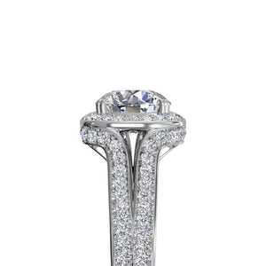 Ritani Masterwork Cushion Halo Diamond 'V' Band Engagement Ring 1RZ3152  SKU: 1RZ3152-4584