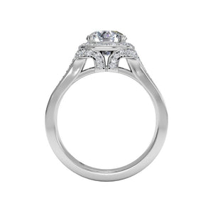 Ritani Masterwork Cushion Halo Diamond 'V' Band Engagement Ring 1RZ3152  SKU: 1RZ3152-4584