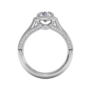 Ritani Masterwork Cushion Halo Vaulted Milgrain Diamond Engagement Ring with Surprise Diamonds Style: 1RZ3154