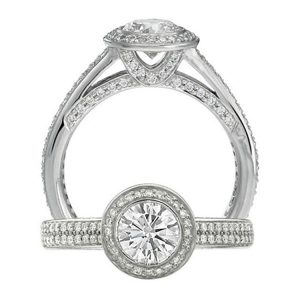 Ritani 18K White Gold Diamond Engagement Ring Style: 1RZ3239