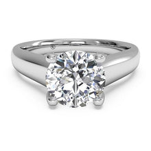 Load image into Gallery viewer, Ritani Solitaire Diamond Engagement Ring with Pave Tulip Detail Style: 1RZ3245
