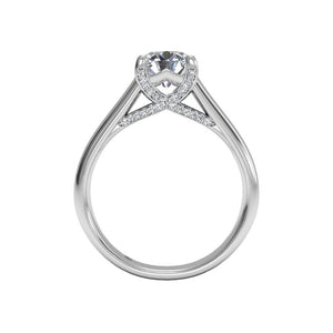 Ritani Solitaire Diamond Engagement Ring with Pave Tulip Detail Style: 1RZ3245