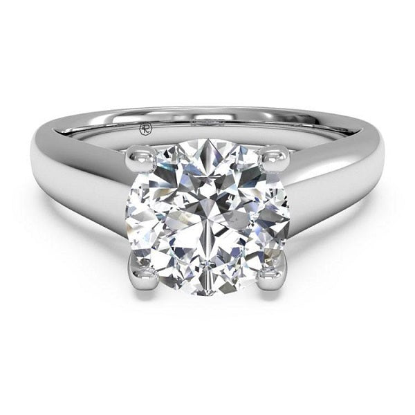 Ritani Solitaire Diamond Engagement Ring with Pave Tulip Detail Style: 1RZ3245