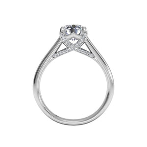 Ritani Solitaire Diamond Engagement Ring with Pave Tulip Detail Style: 1RZ3245-4964