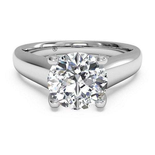 Ritani Solitaire Diamond Engagement Ring with Pave Tulip Detail Style: 1RZ3245-4964