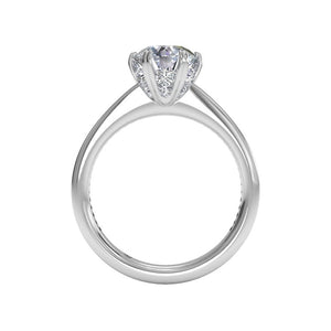 Ritani Solitaire Diamond Six-Prong Micropave Band Engagement Ring Style: 1RZ3268