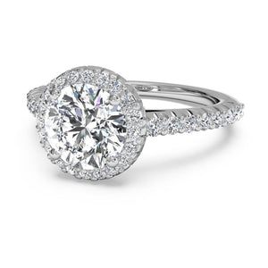 Ritani French-Set Halo Diamond Band Engagement Ring Style: 1RZ3705