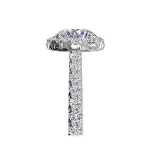 Ritani French-Set Halo Diamond Band Engagement Ring Style: 1RZ3705