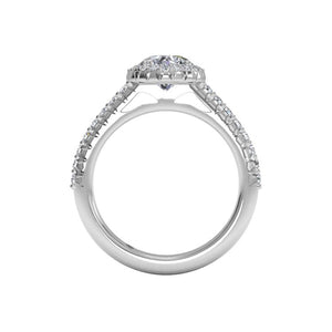 Ritani French-Set Halo Diamond Band Engagement Ring Style: 1RZ3705