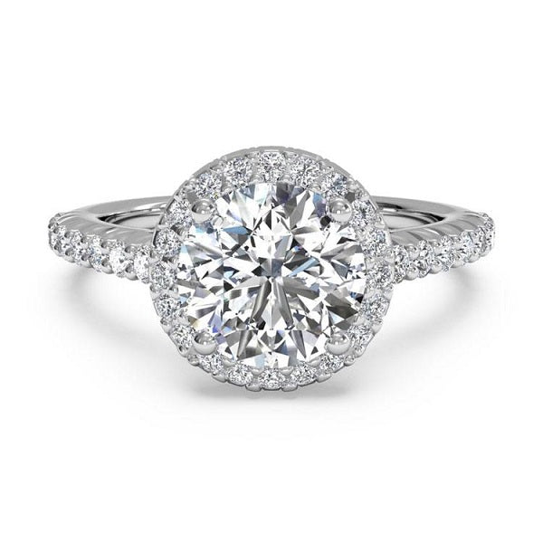 Ritani French-Set Halo Diamond Band Engagement Ring Style: 1RZ3705