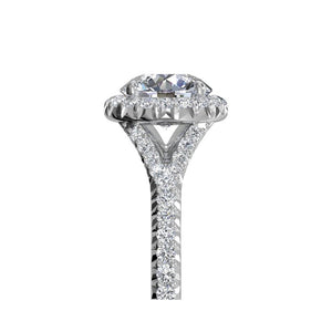 Ritani French-Set Halo Diamond 'V' Band Engagement Ring Style: 1RZ3766