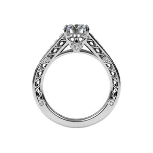 Ritani Lattice Tapered Micropave Diamond Band Engagement Ring Style: 1RZ4185