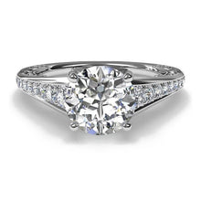 Load image into Gallery viewer, Ritani Lattice Tapered Micropave Diamond Band Engagement Ring Style: 1RZ4185
