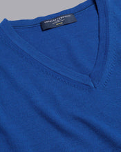 Load image into Gallery viewer, Merino V-Neck Sweater - Ocean Blue
