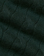 Load image into Gallery viewer, Cashmere Cable Knit Crew Neck Sweater - Forest Green
