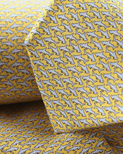 Load image into Gallery viewer, Hammerhead Shark Print Tie - Lemon &amp; Silver
