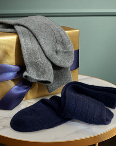 Cashmere Bed Socks - Light Grey