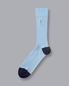 Cotton Rib Socks - Light Blue